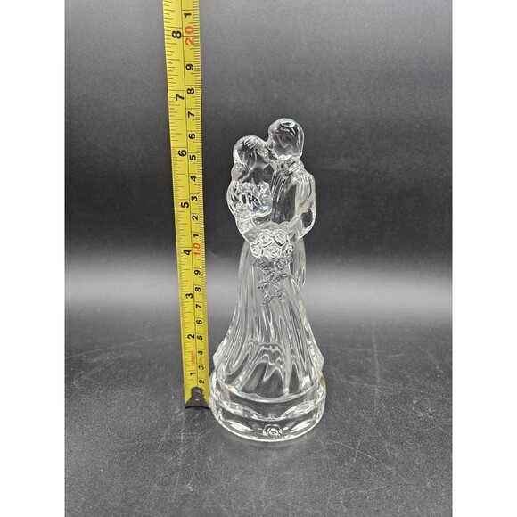 Princess House Bride and Groom Wedding Cake Topper 24% Lead Crystal - Picture 4 of 4